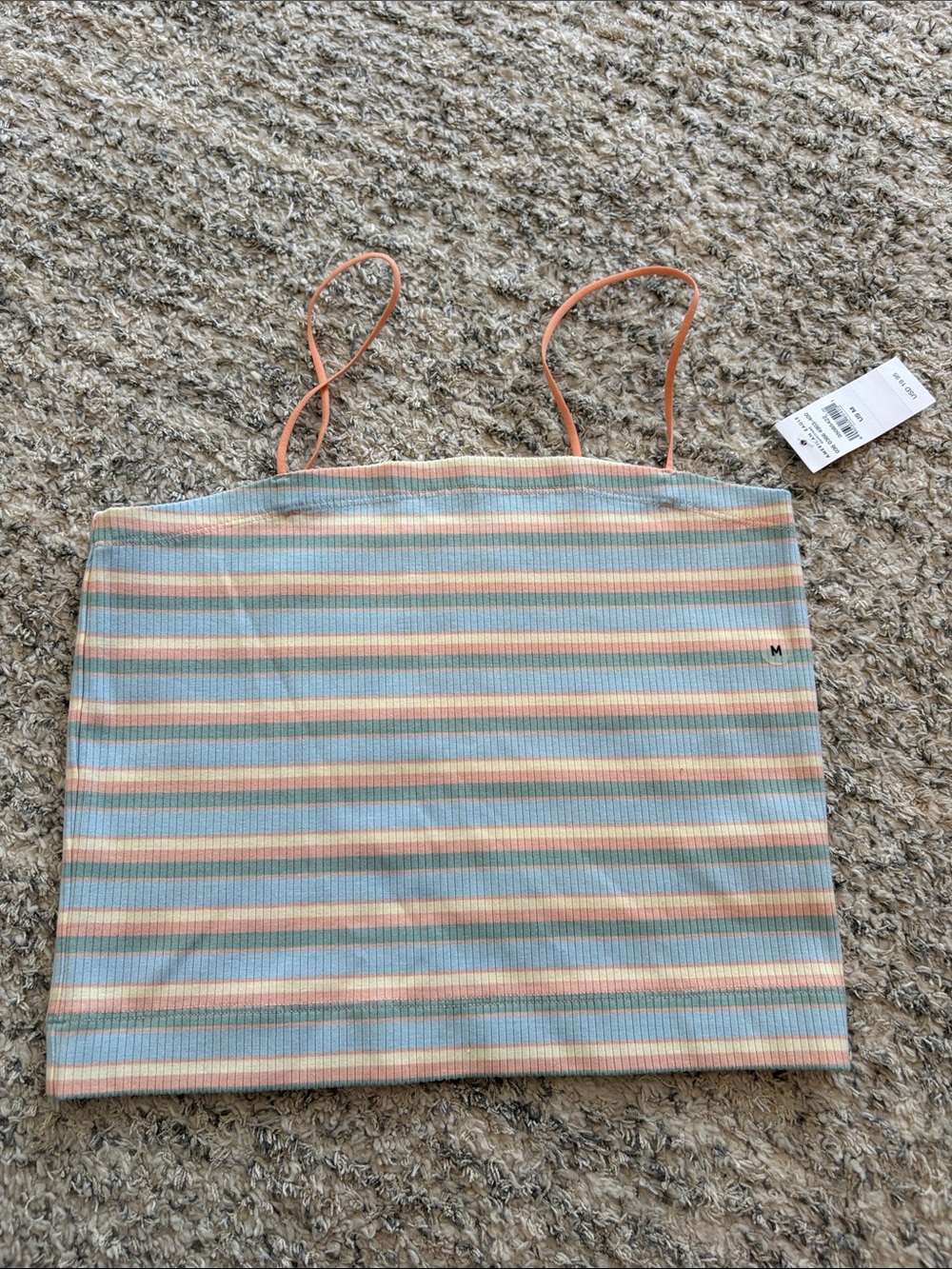 American Eagle Outfitters Pastel Striped Ribbed Tank Top